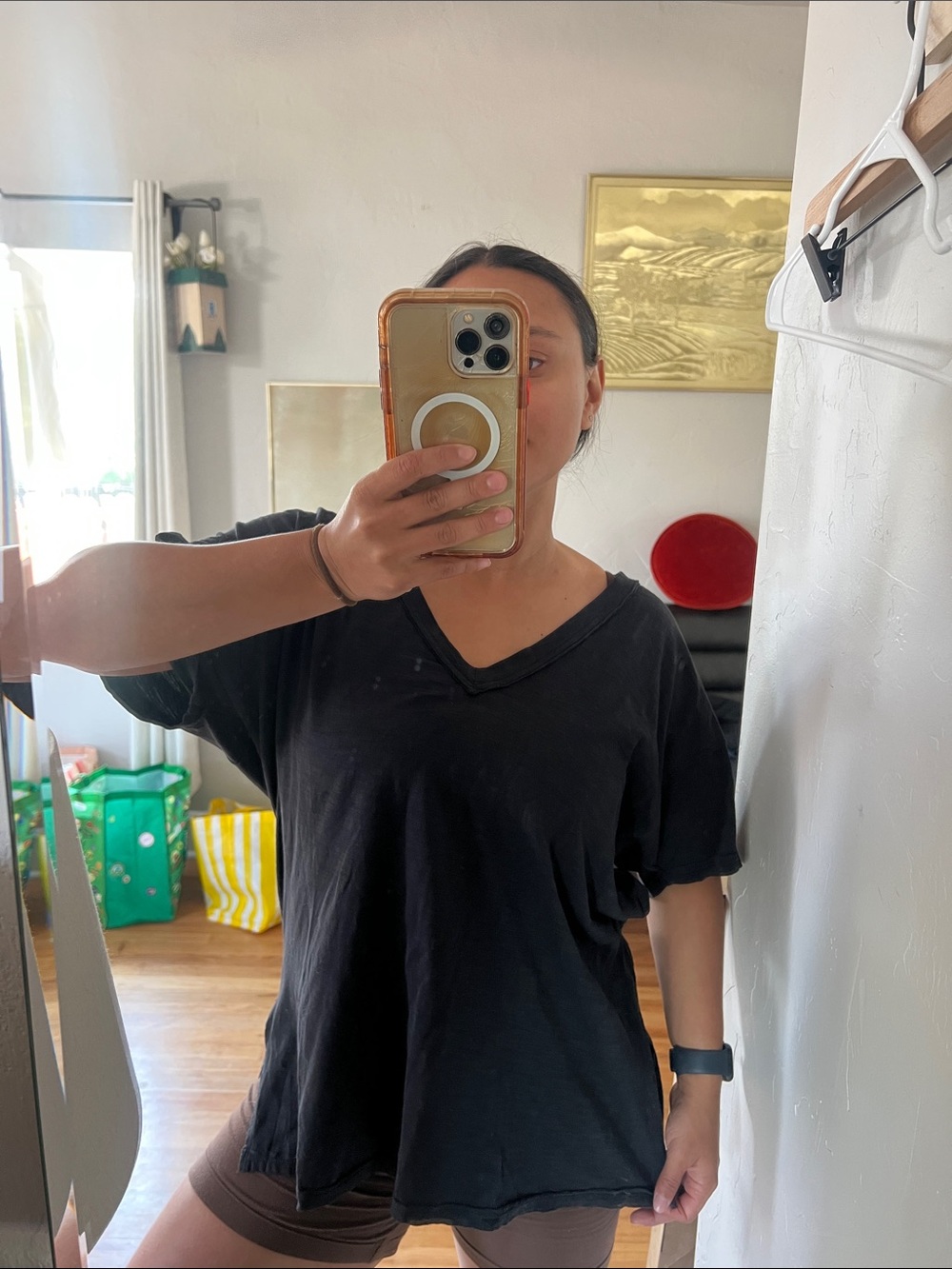 Pilcro 100% cotton Black V-Neck Short Sleeve Tee